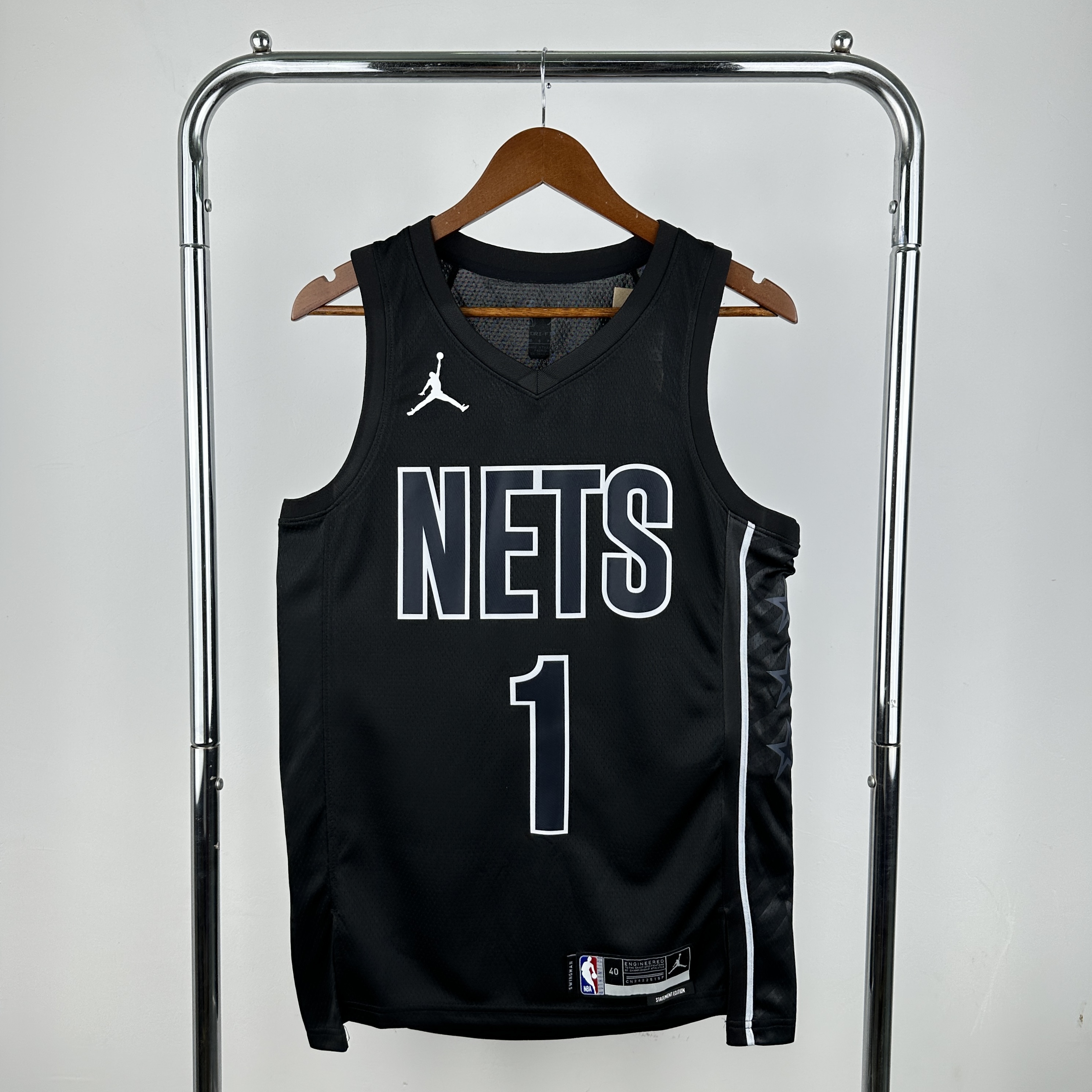 Men Brooklyn Nets #1 D Angelo Russell Nike Black Swingman NBA Jersey